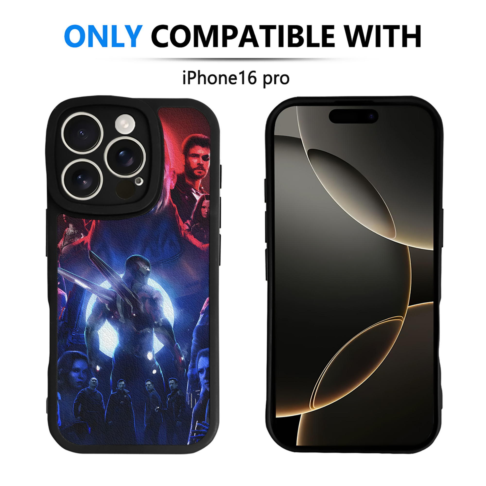（画像用） アベンジャーズ The Avengers 【iPhone 16シリーズ対応】シリコンスマホケース（レザー調） 材質：シリコン